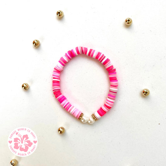 Pink Drink Bracelet with Pearls!